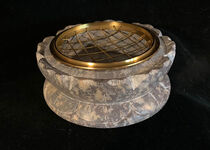 Lotus Censer w/screen - Natural Stone and brass